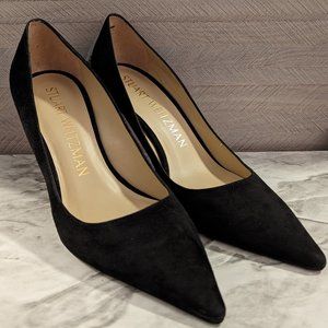 STUART Weitzman Black Anny Suede Pump Heels Size 8